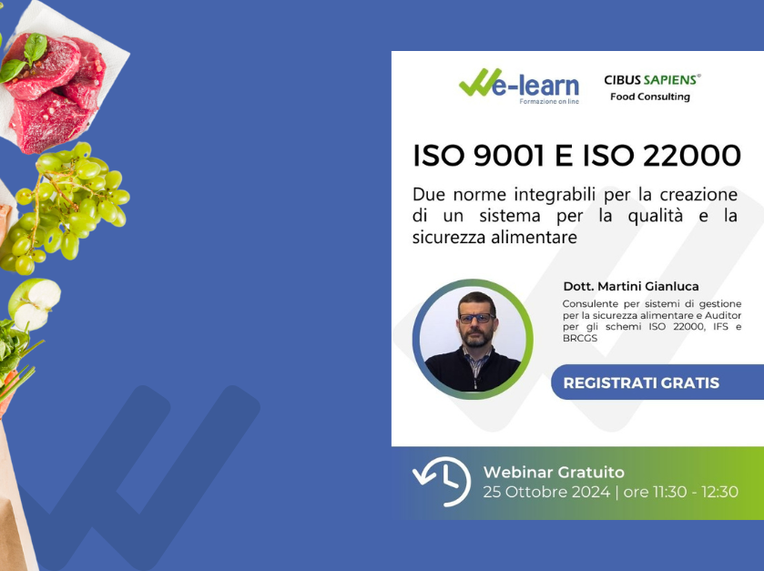 Flash webinar ISO 9001 e ISO 22000: due norme integrabili